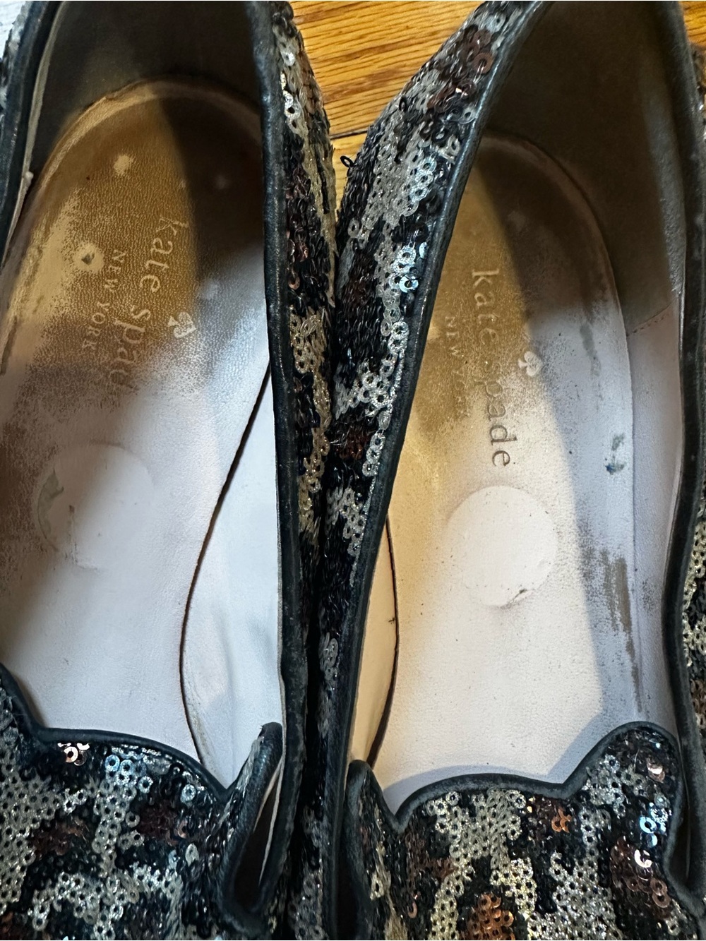 Kate Spade New York "Caty" Animal Leopard Print Sequin Flats Loafers Mobwife - Picture 5 of 10
